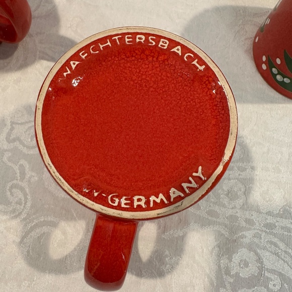 6 Vintage Waechtersbach Christmas Tree Mugs from the 1980's - Picture 2 of 3